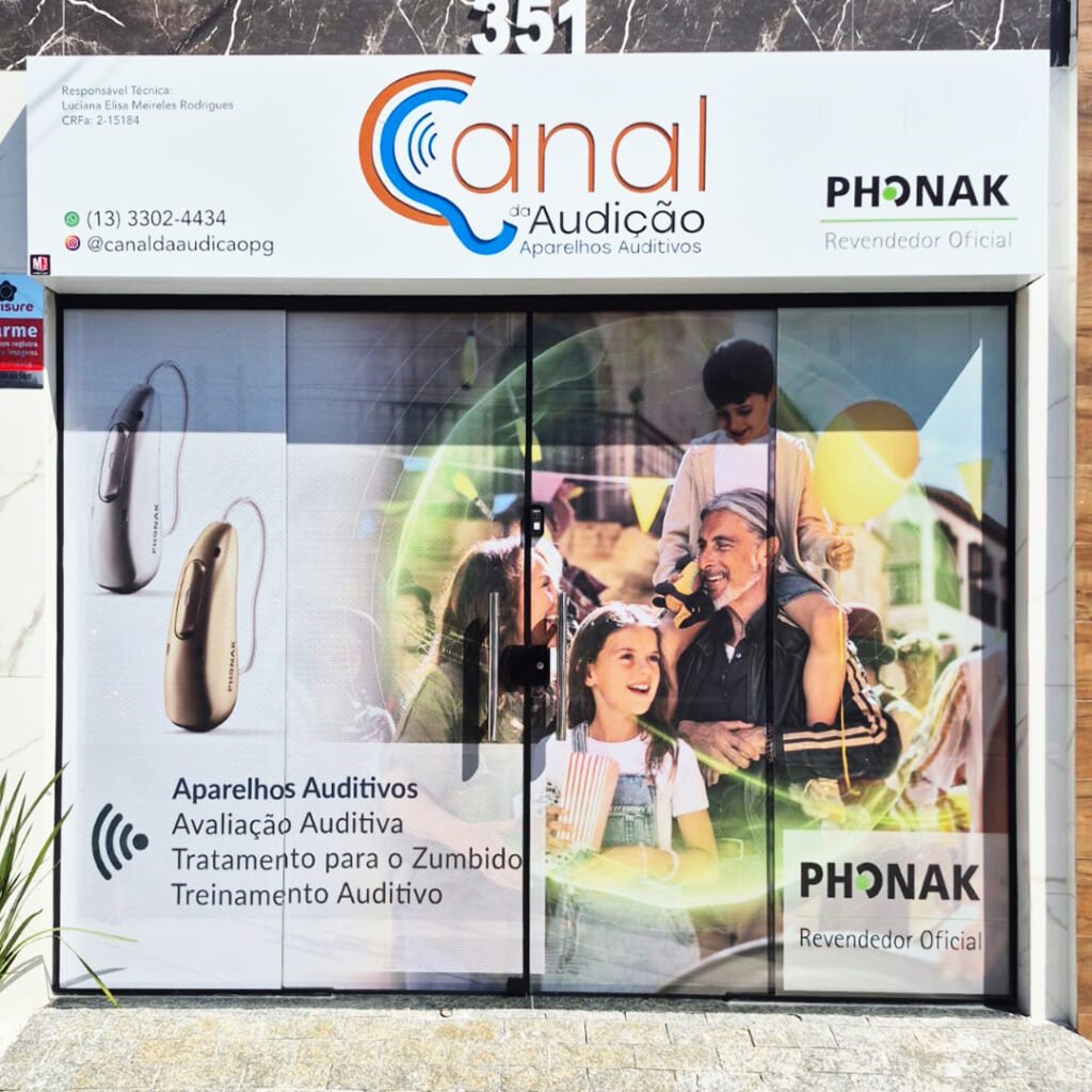 Fachada da Canal da Audição na Praia Grande
